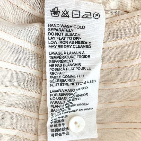 CLEOBELLA Ari Ruffle Lurex Stripe Blouse Cream Button Up Romantic Boho Femme - Picture 12 of 12